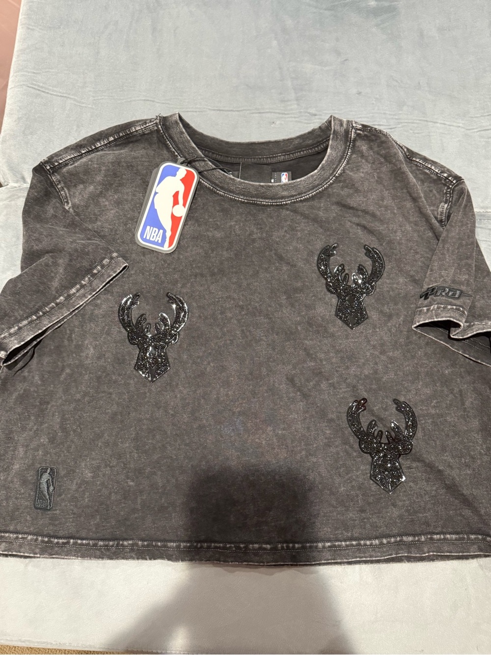 NBA Kids Black Washed Deer Head Tee